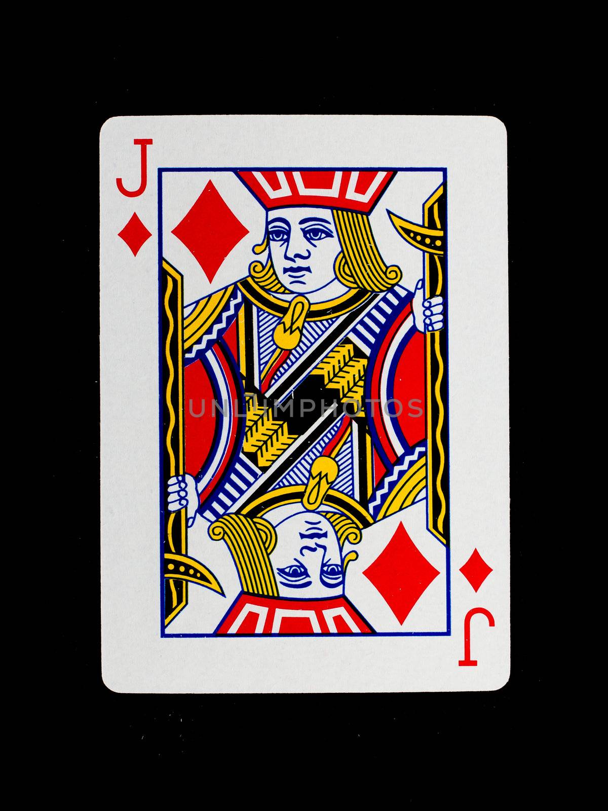 Playing card (jack) isolated on a black background