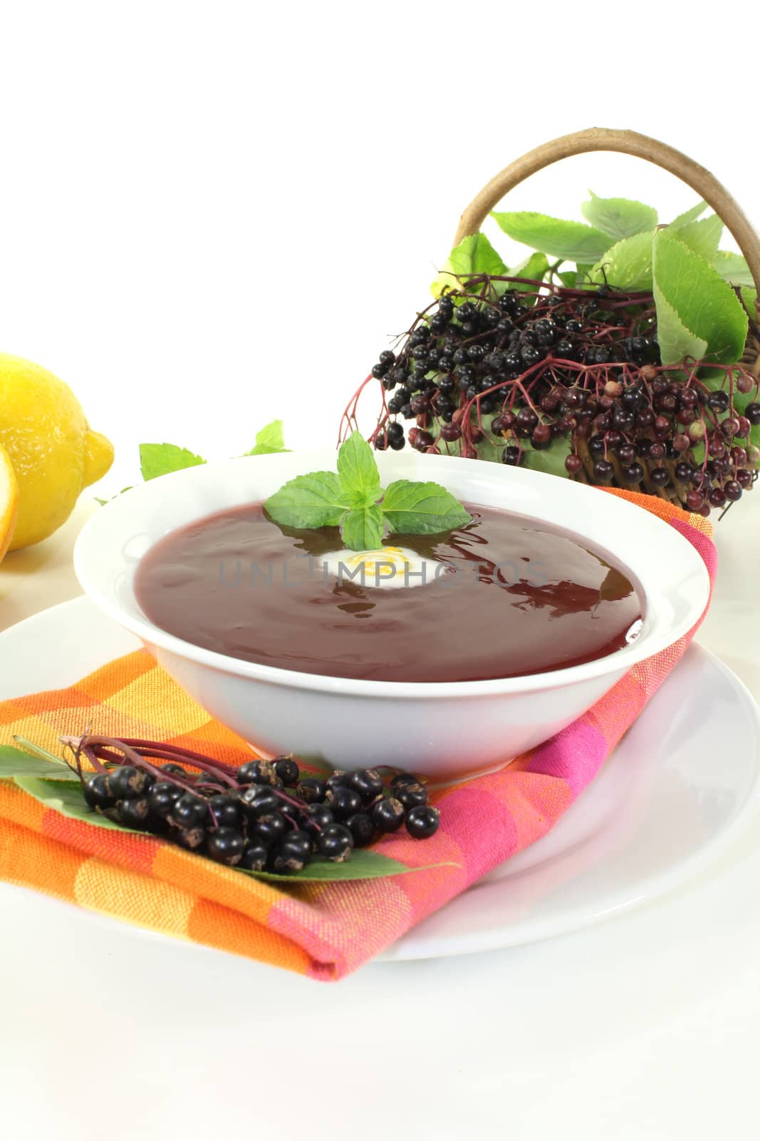 fresh healthy elderberries soup by discovery