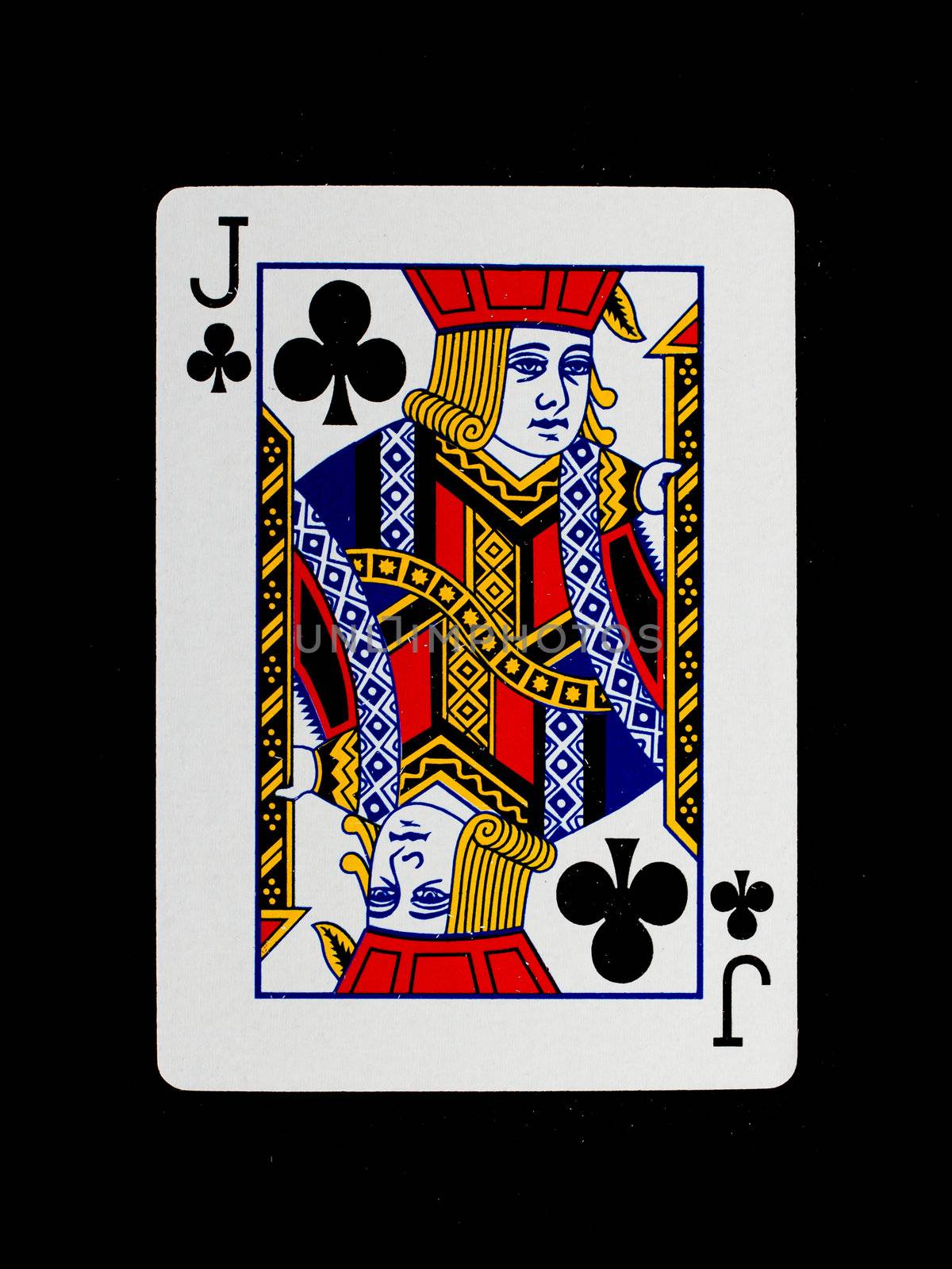 Playing card (jack) isolated on a black background
