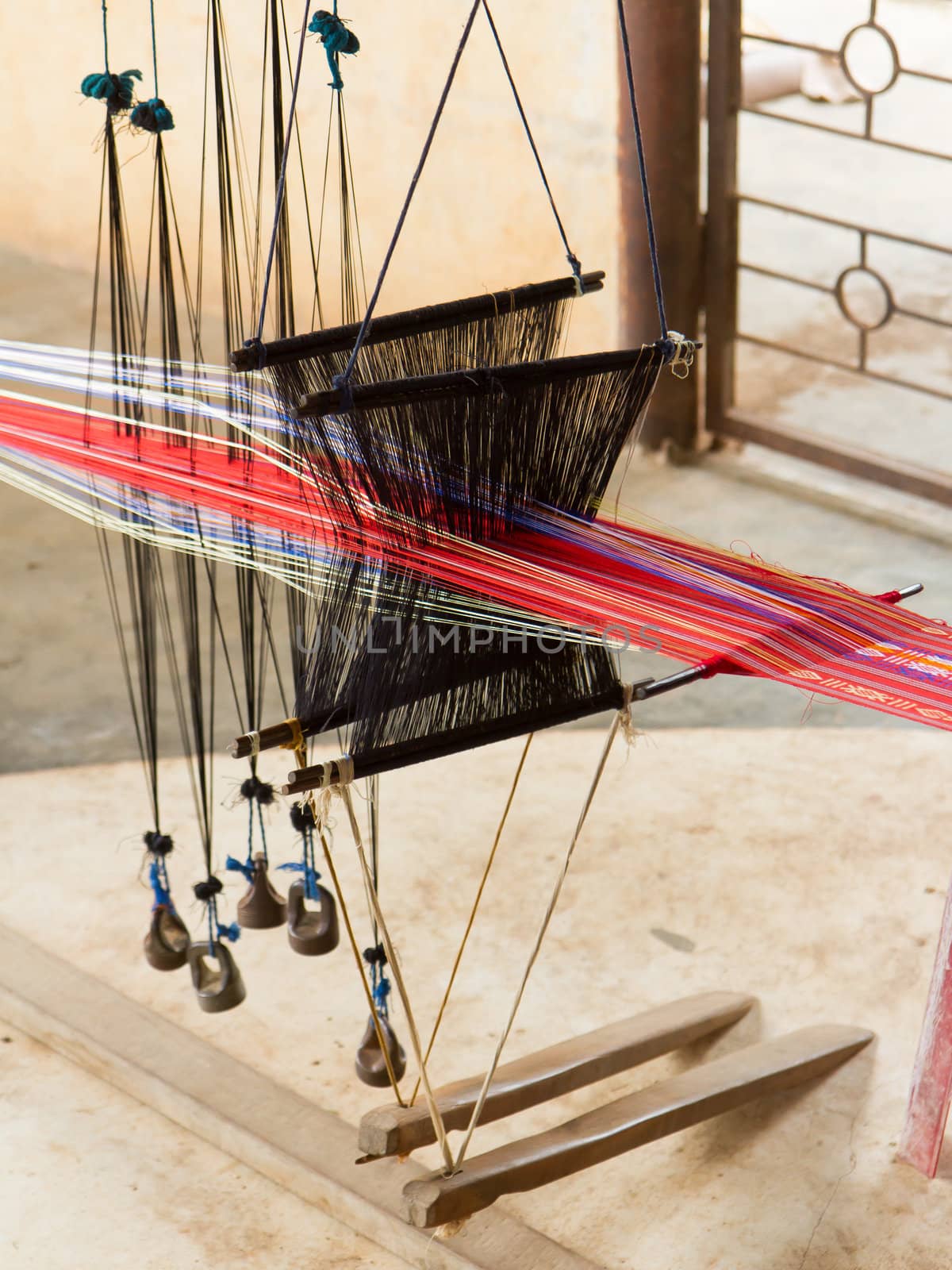 The making of silk scarfs in a factory in Vietnam