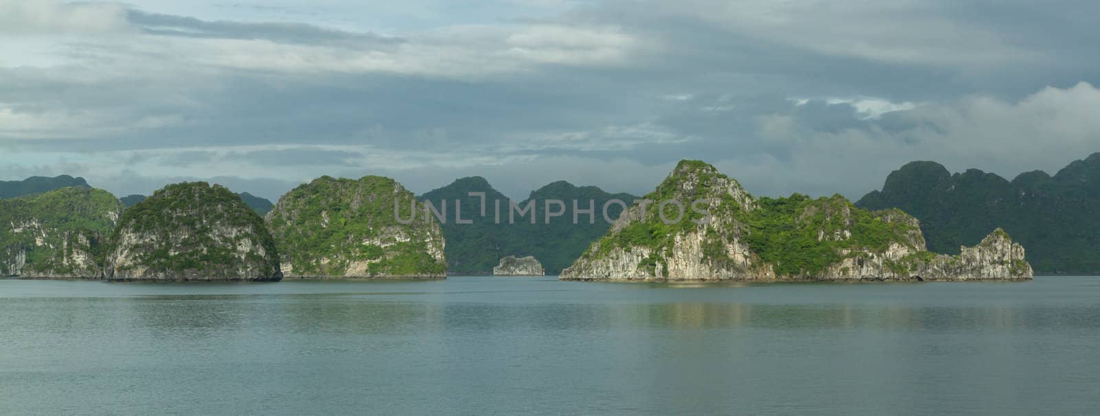 Limestone rocks in Halong Bay, Vietnam, one of the seven world wonders