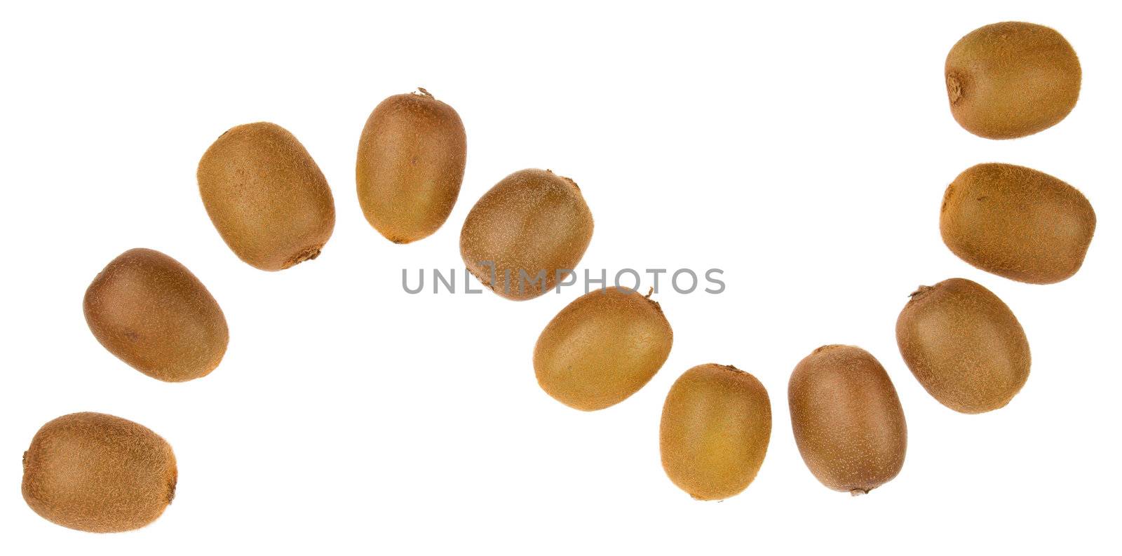 Few kiwis isolated on a white background