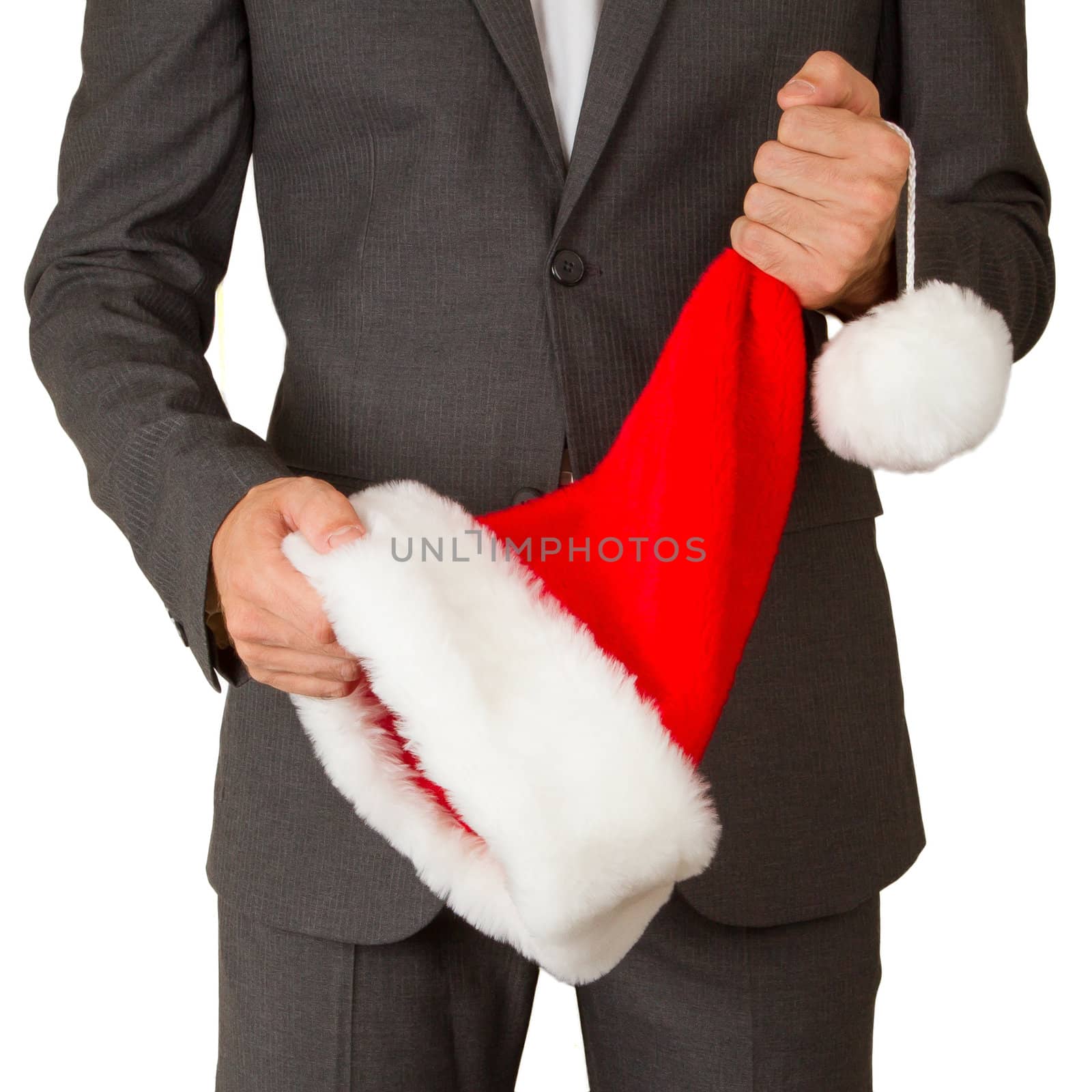 Business man with a santa hat  by michaklootwijk