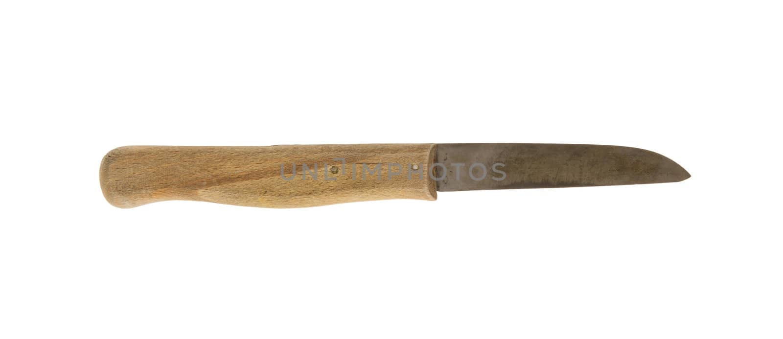 Old wooden knife, isolated by michaklootwijk