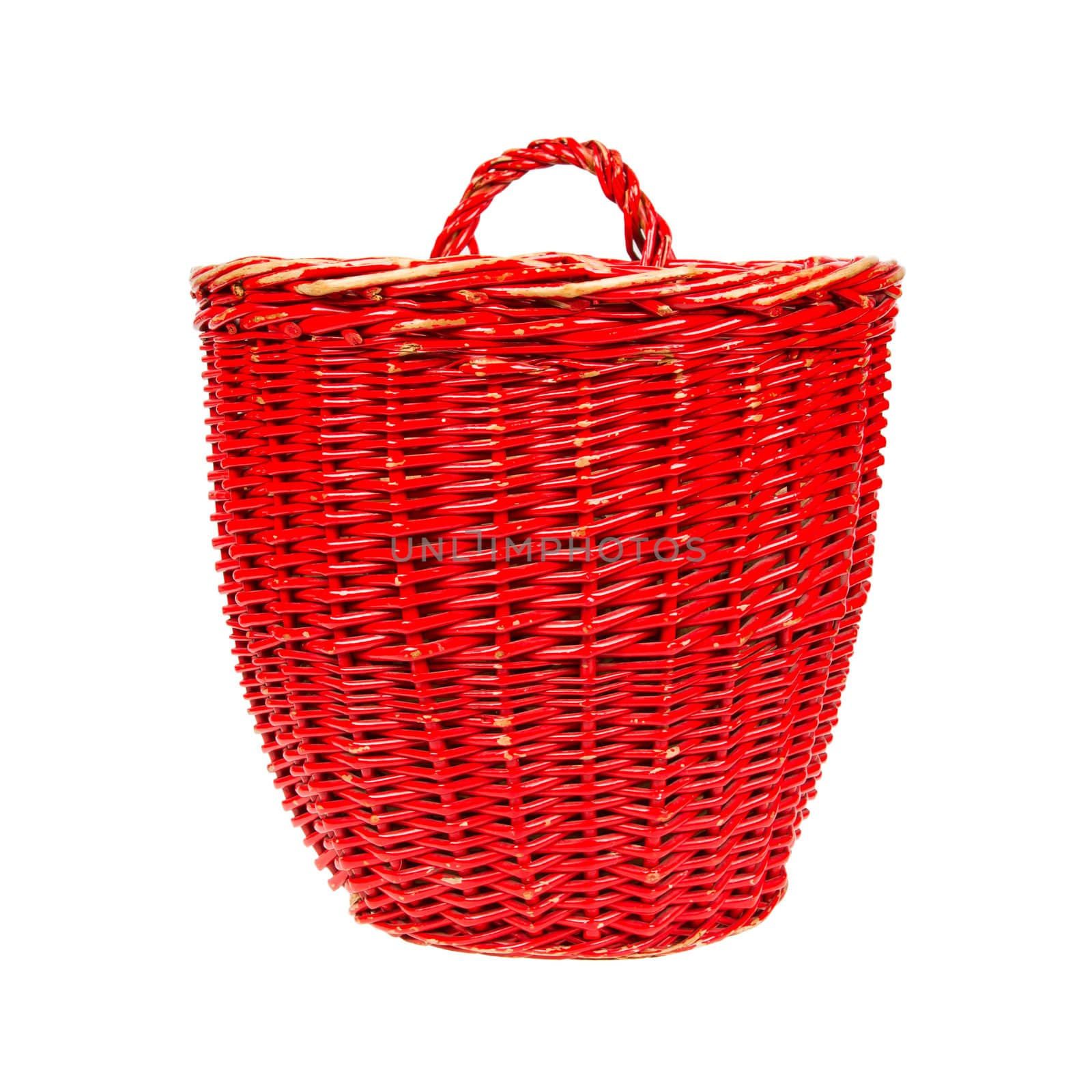 Very old red basket  by michaklootwijk