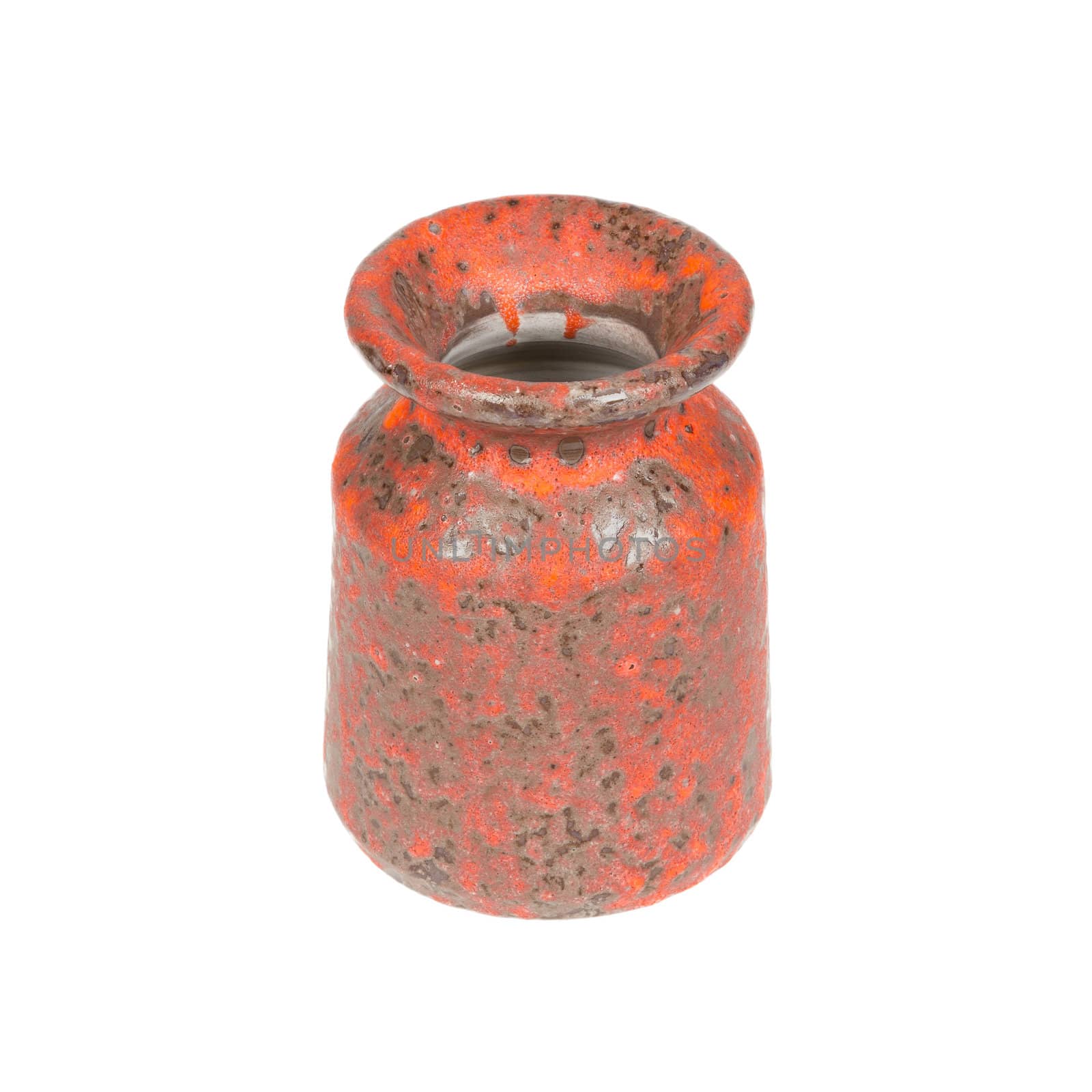 Old red vase from clay, the handwork by michaklootwijk