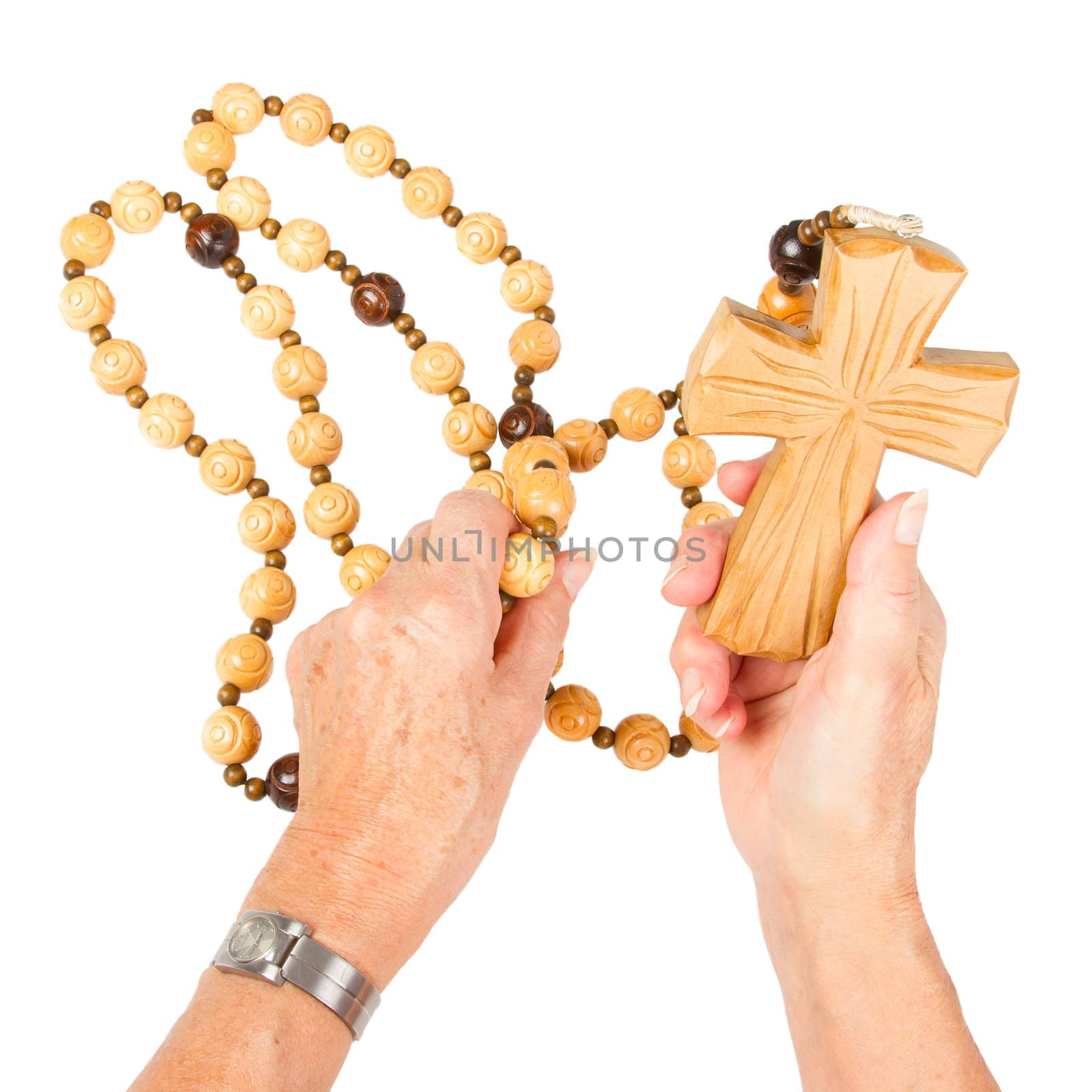 Christian cross chain, isolated on a white background