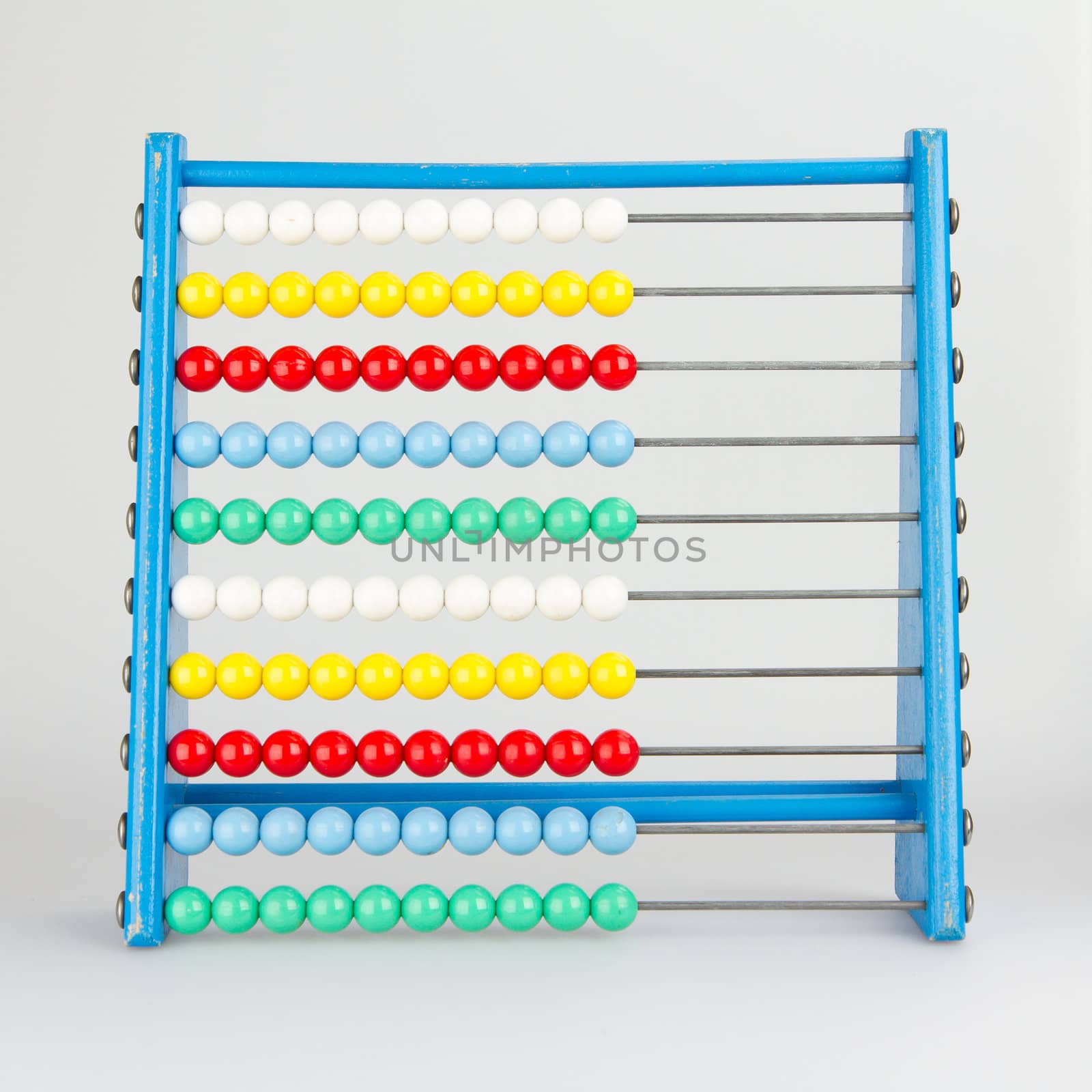 Close-up of an abacus on a white background by michaklootwijk