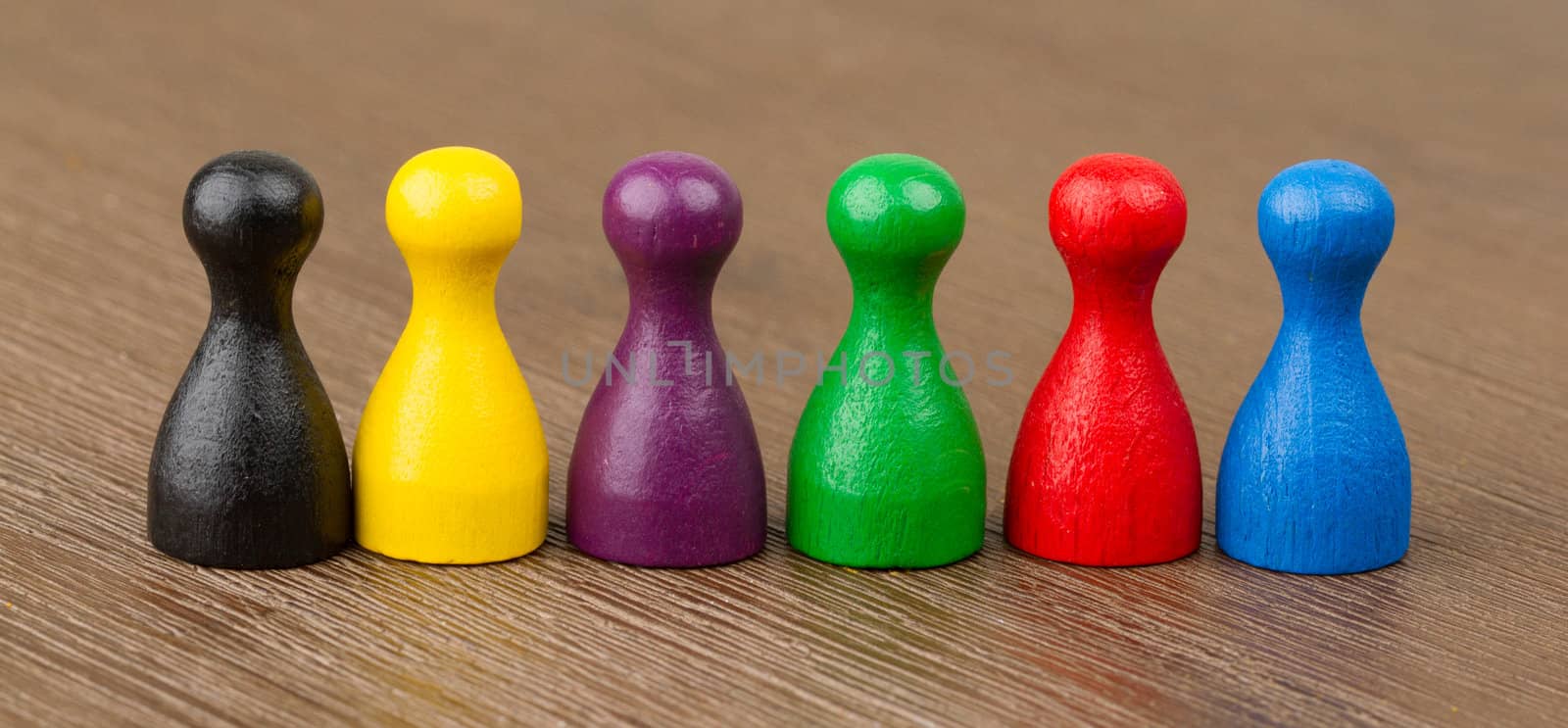 Six colored pawns isolated by michaklootwijk