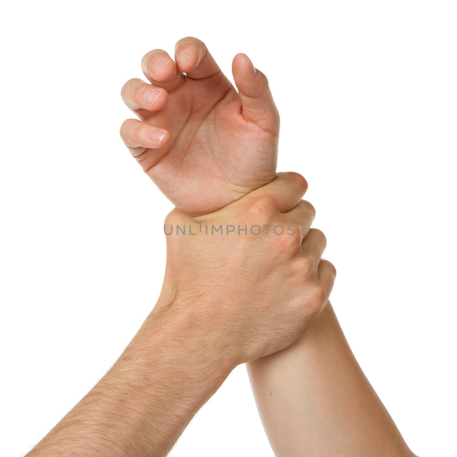 Man holding a woman by the wrist