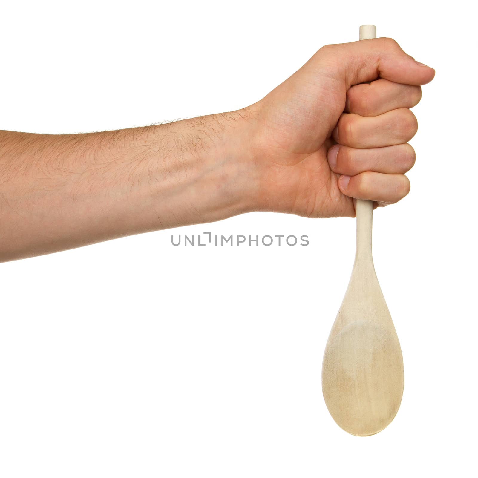 Man holding a wooden spoon by michaklootwijk