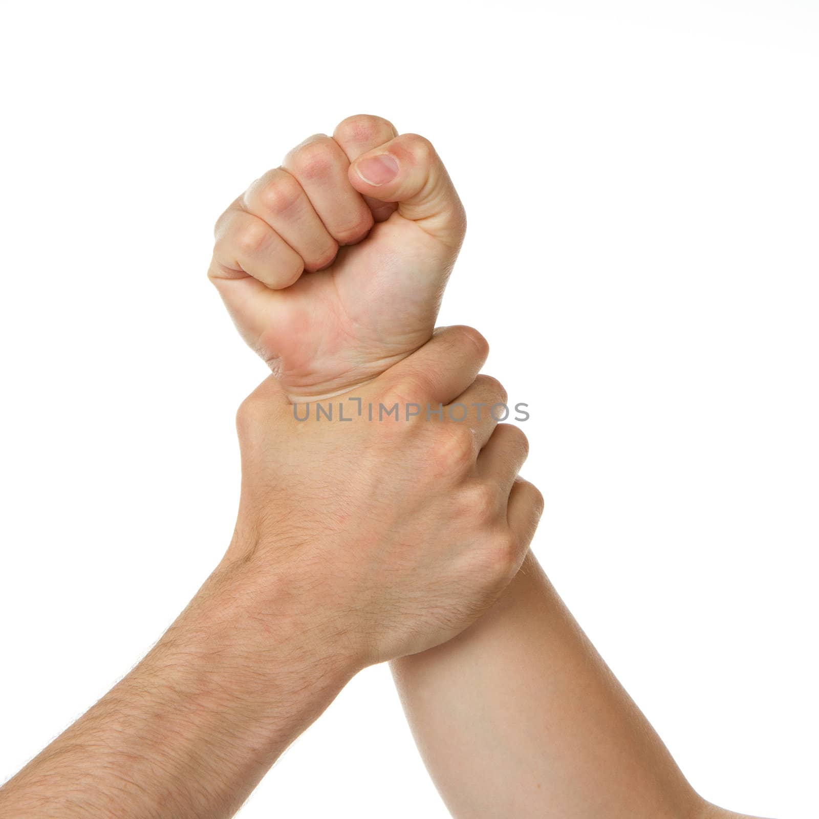 Man holding a woman by the wrist