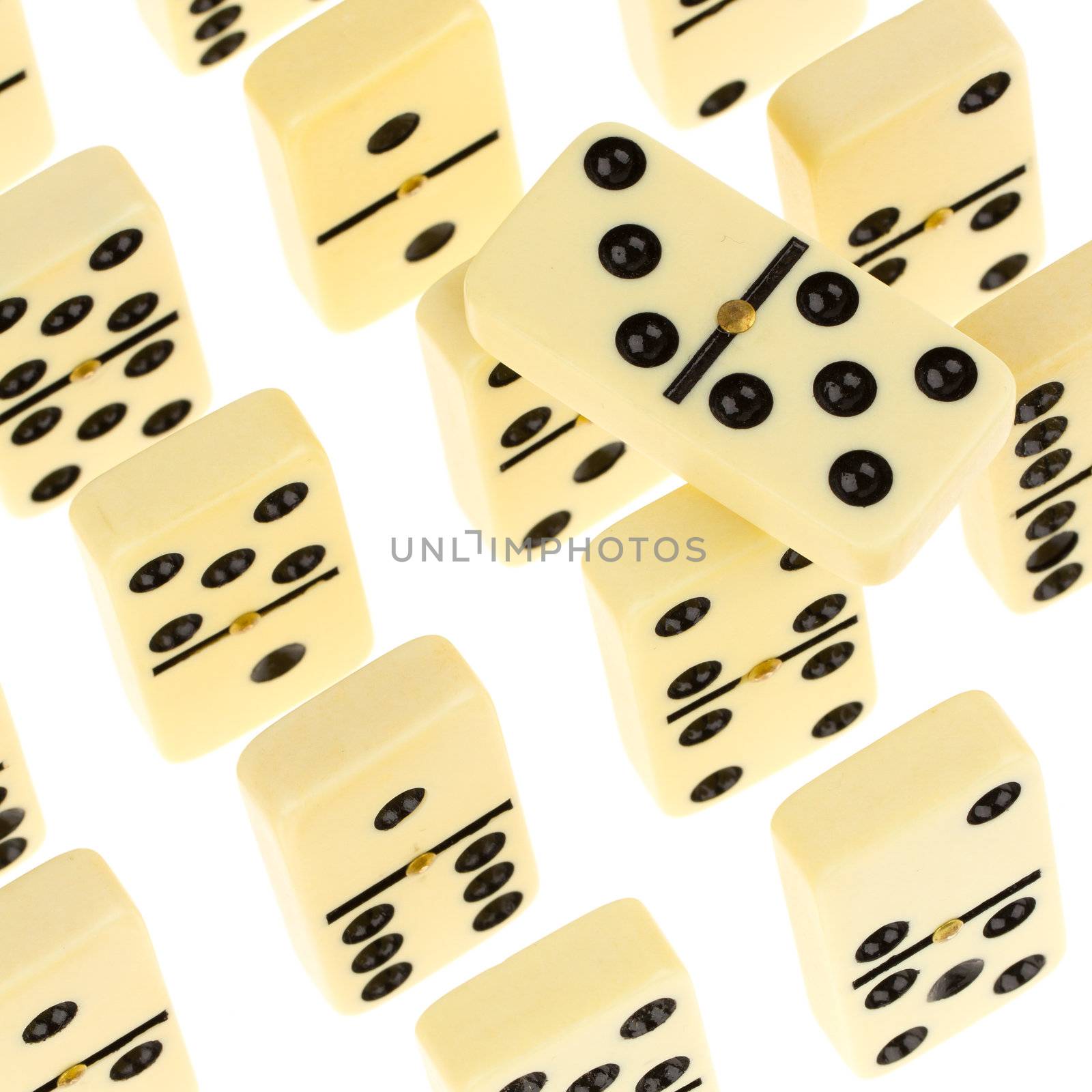 Domino pieces line isolated by michaklootwijk