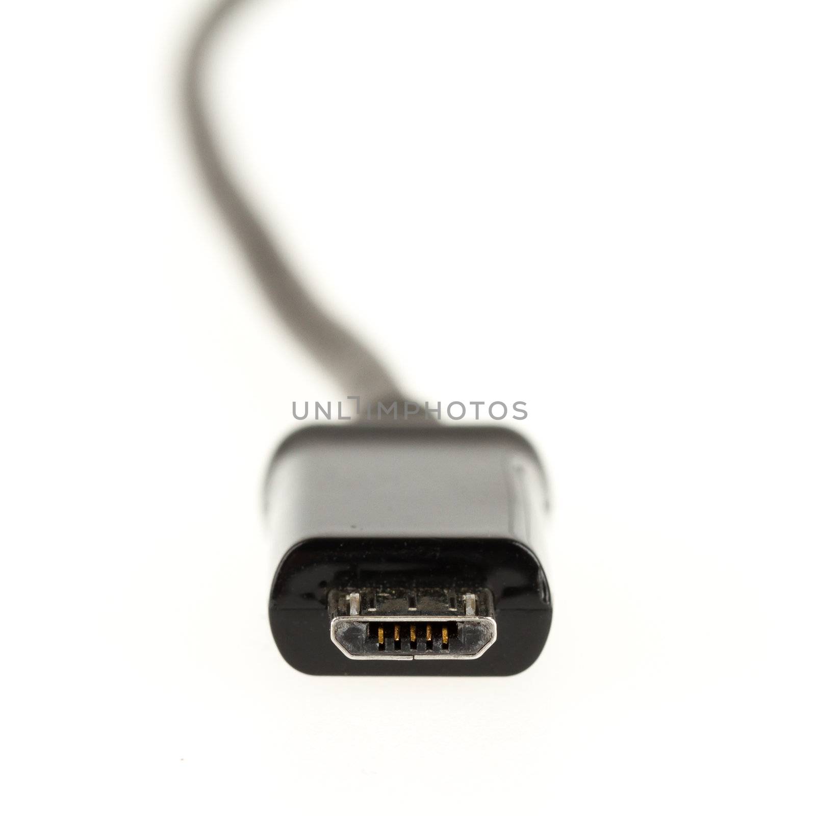 Mini USB cable isolated on a white background