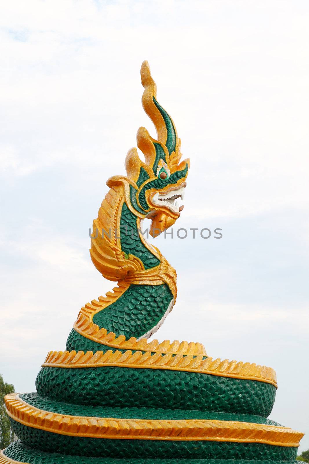 Thai dragon or king of Naga statue