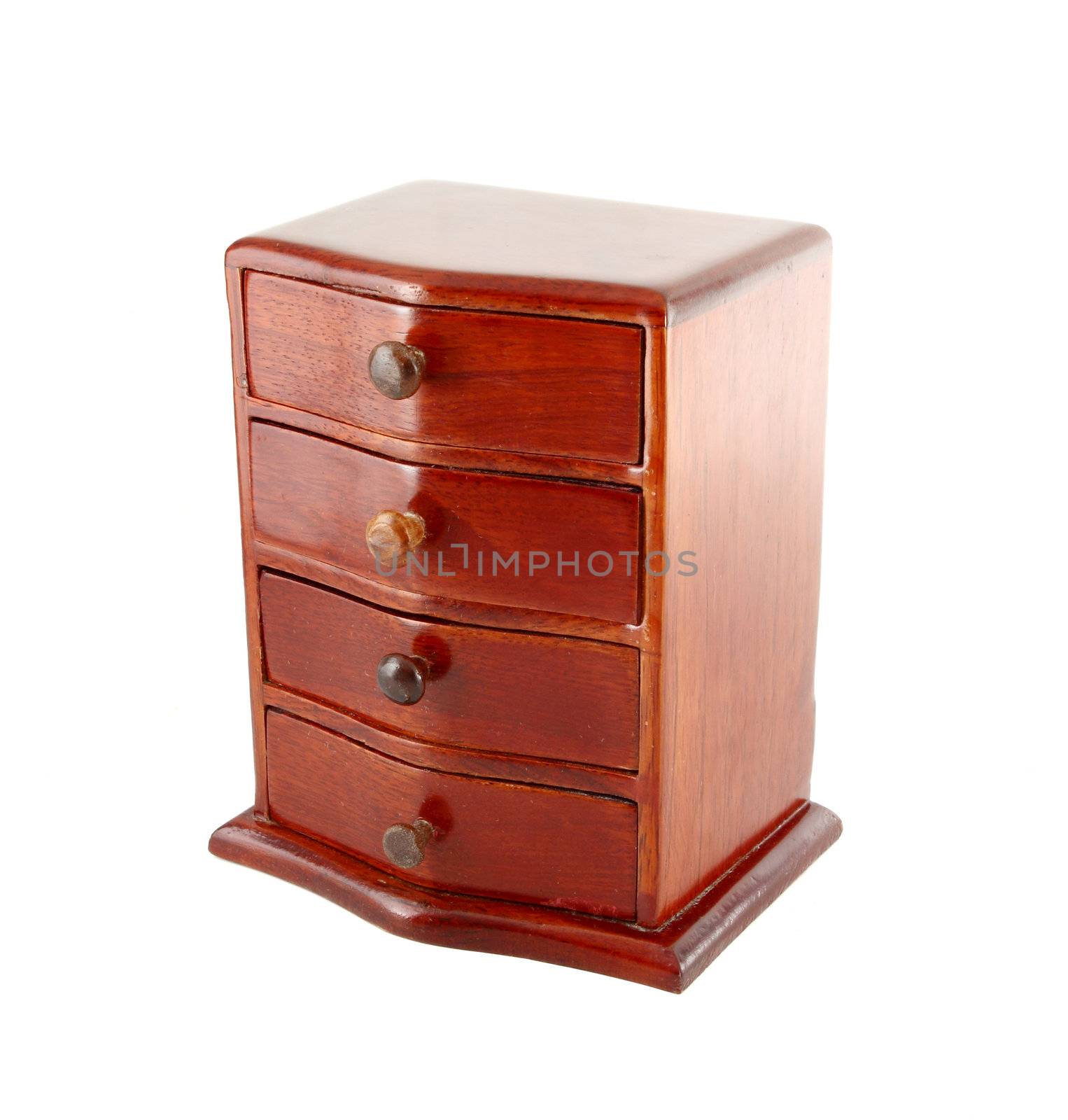 wooden cabinet on white background