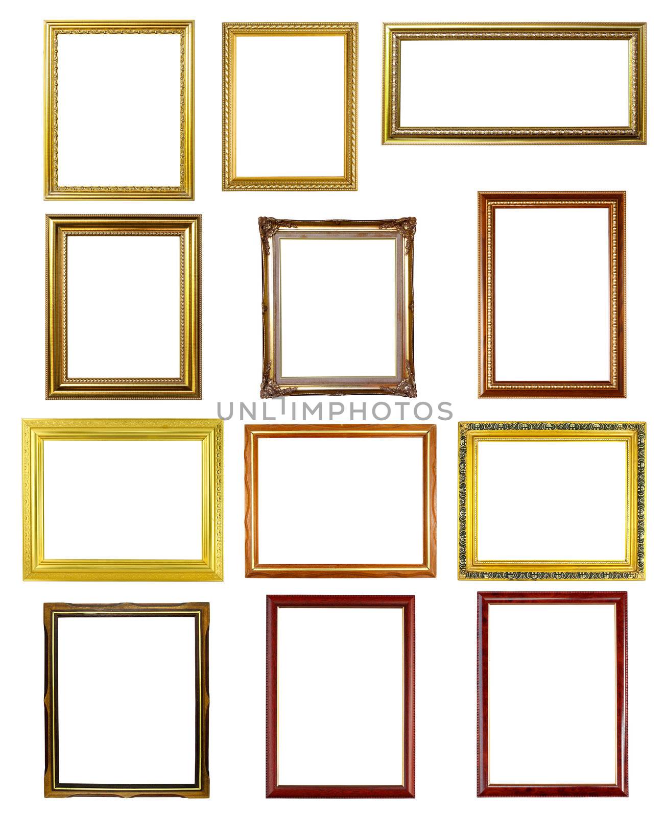 12 picture frame on white background