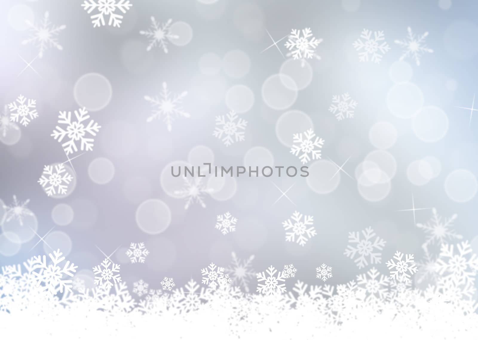 Christmas bokeh background with snowflakes