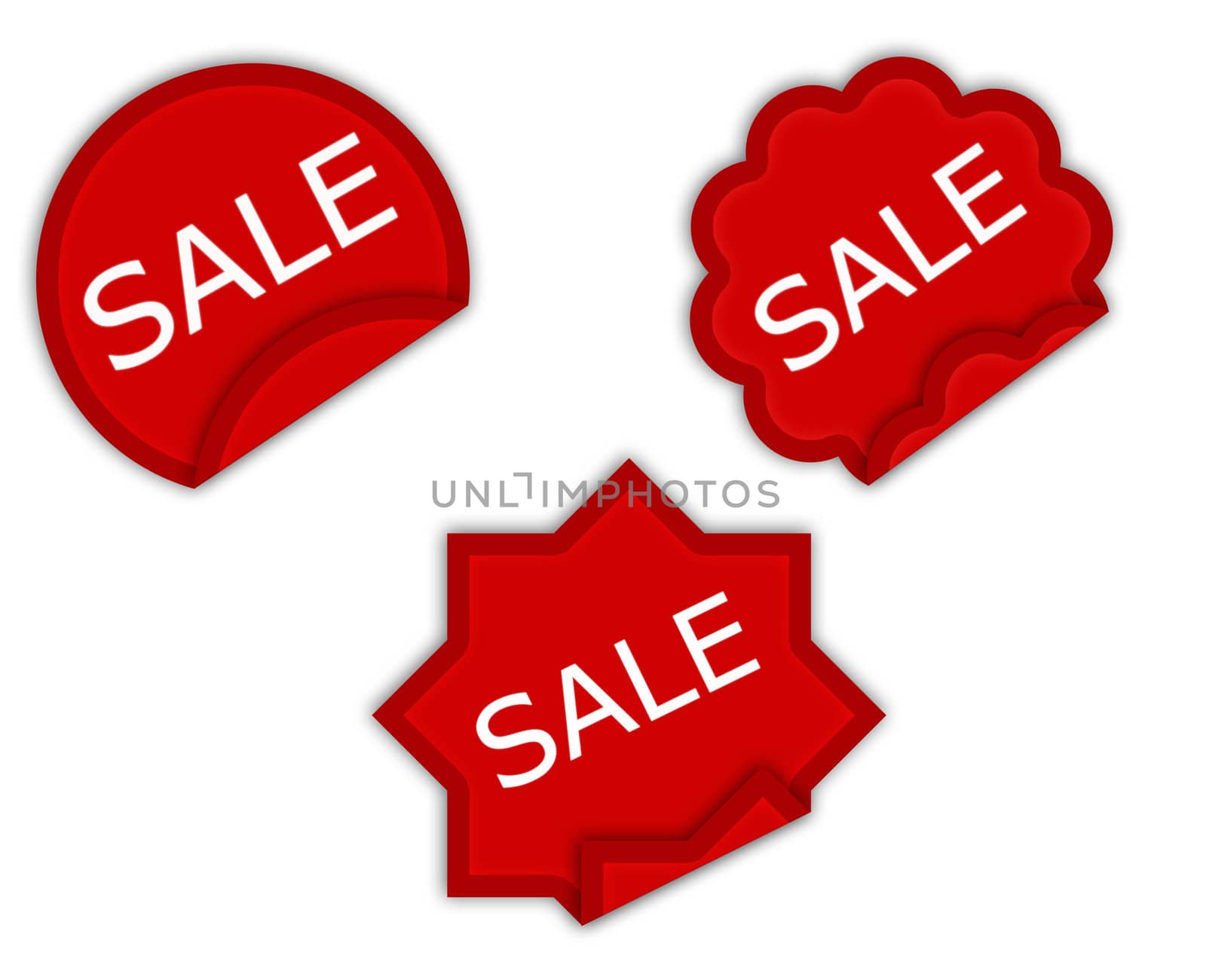 Set of red sale icons by Dddaca