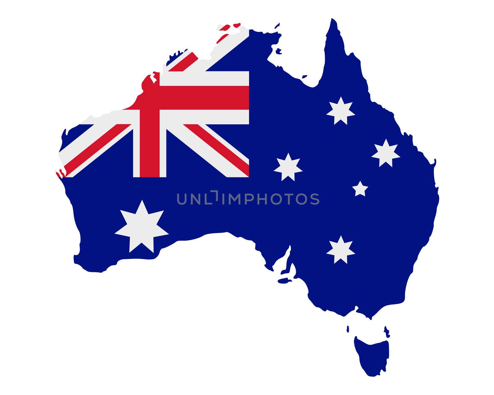 Map and flag of Australia by rbiedermann