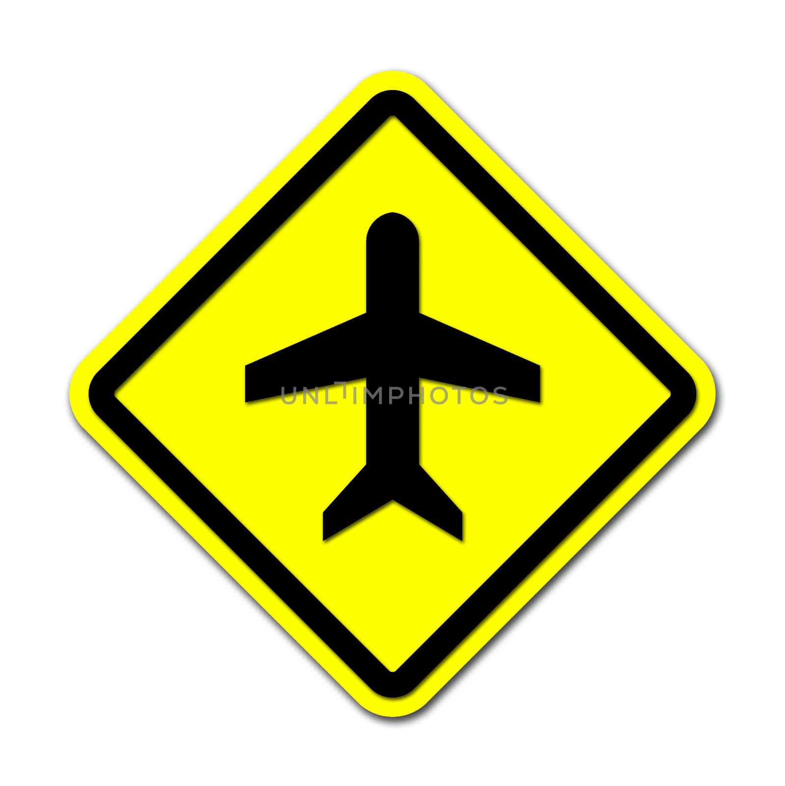 Airport sign on white by geargodz