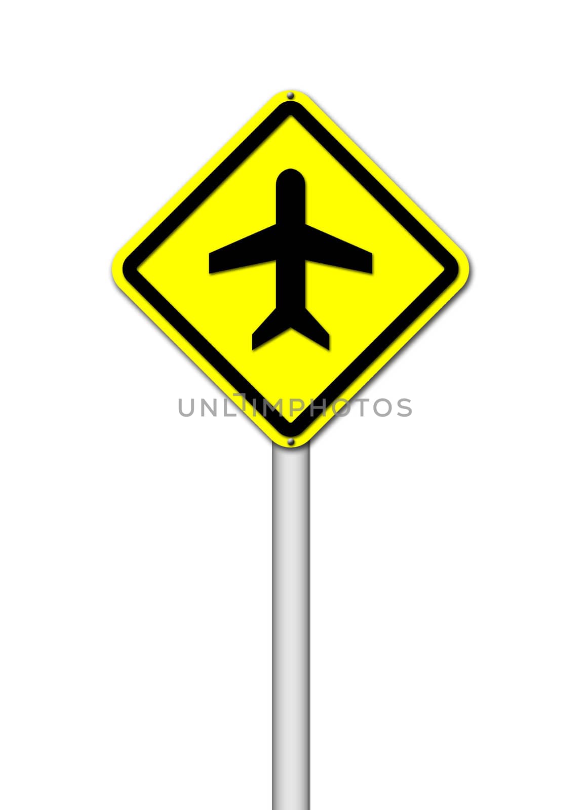 Airport sign on white background
