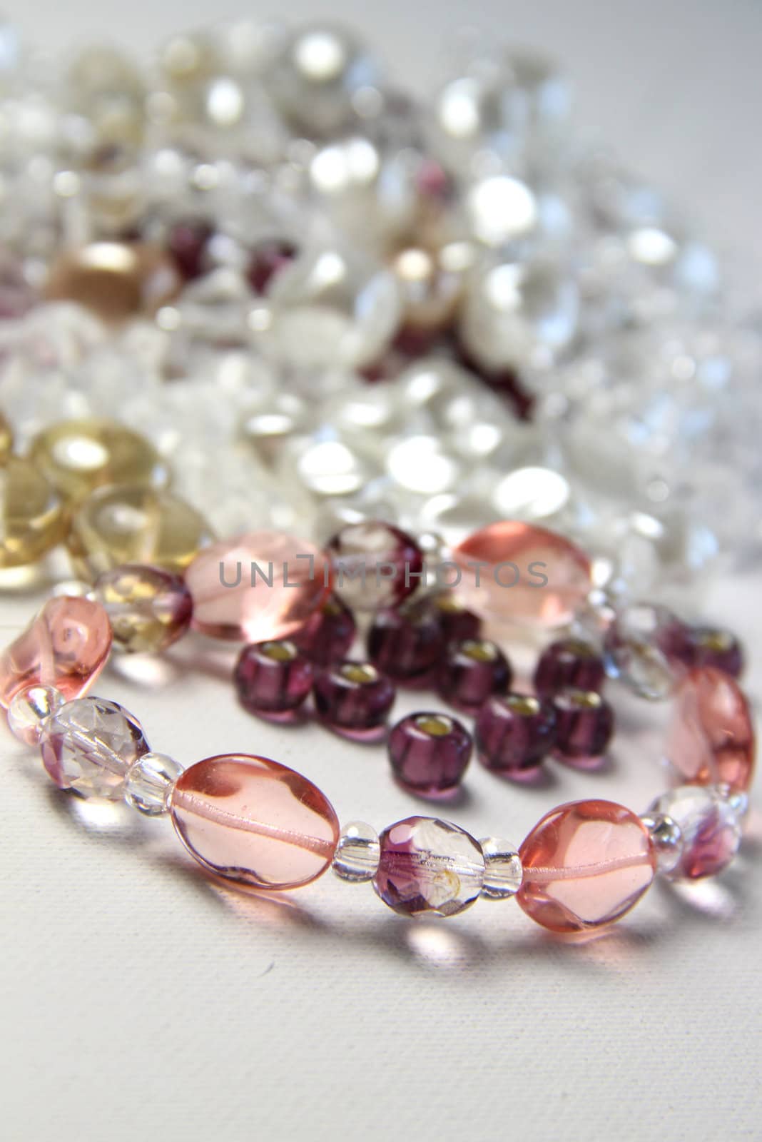 Big mix of beads and crystals for handmade bracelet knitting