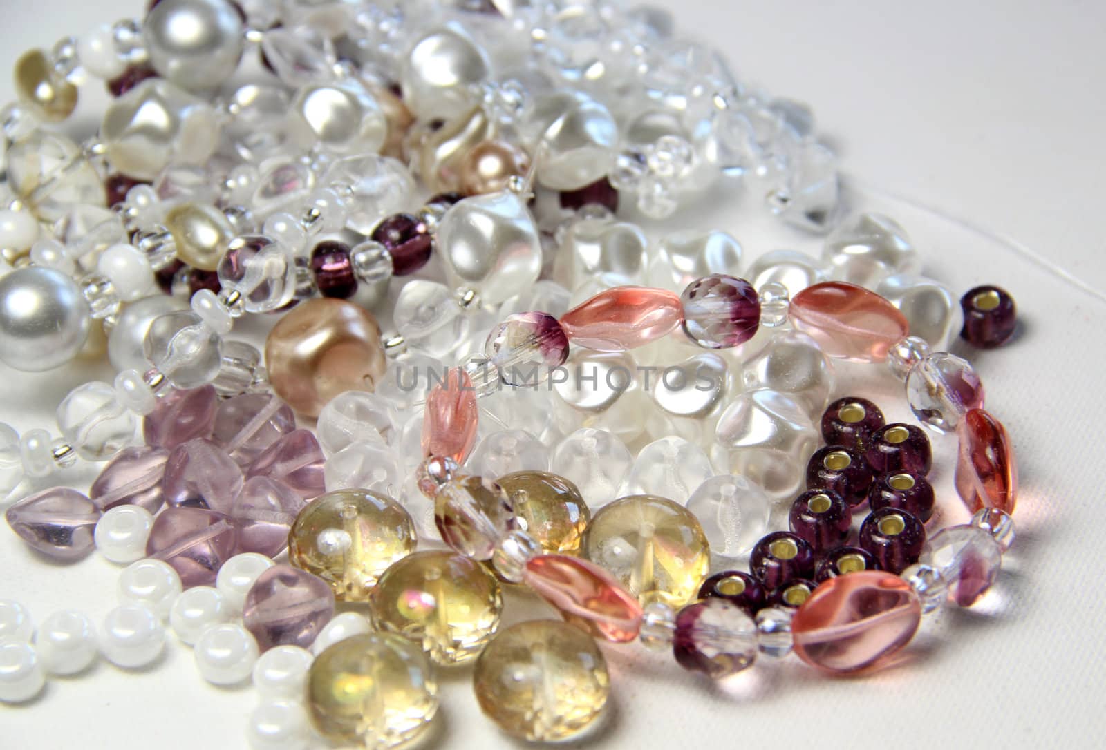 Big mix of beads and crystals for handmade bracelet knitting