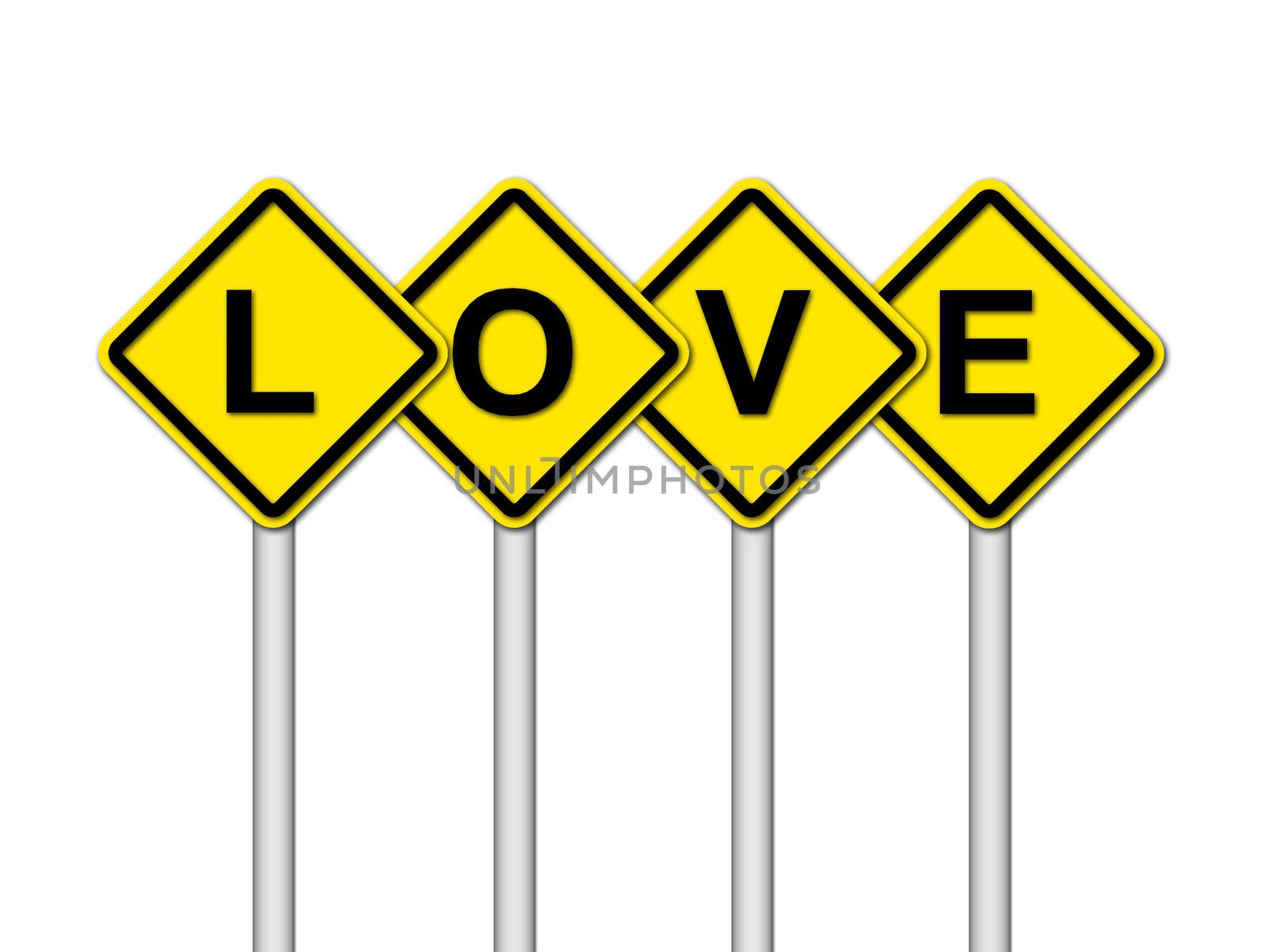 love sign on white background