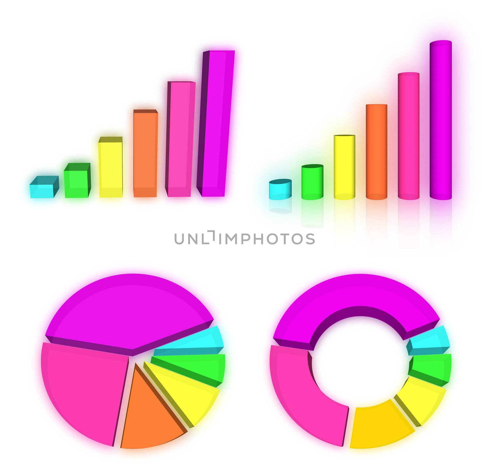 Set of rainbow charts graph by geargodz