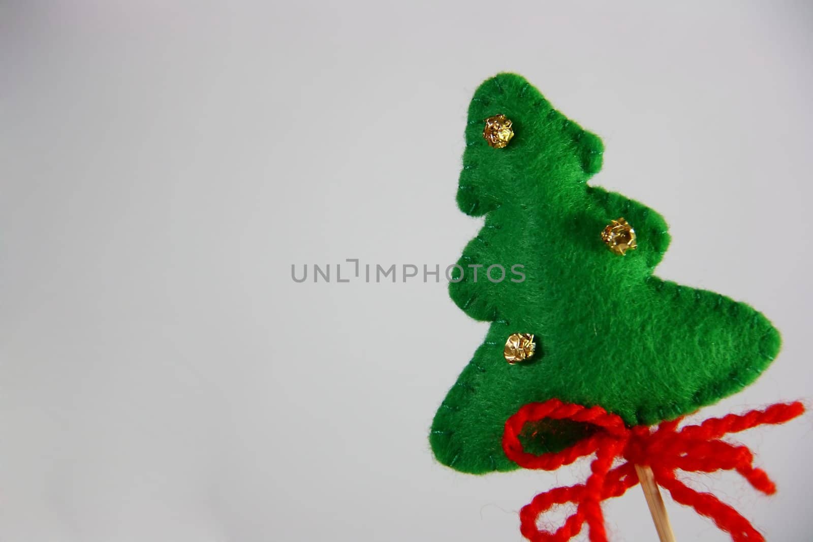 green tree in christmas on white background 