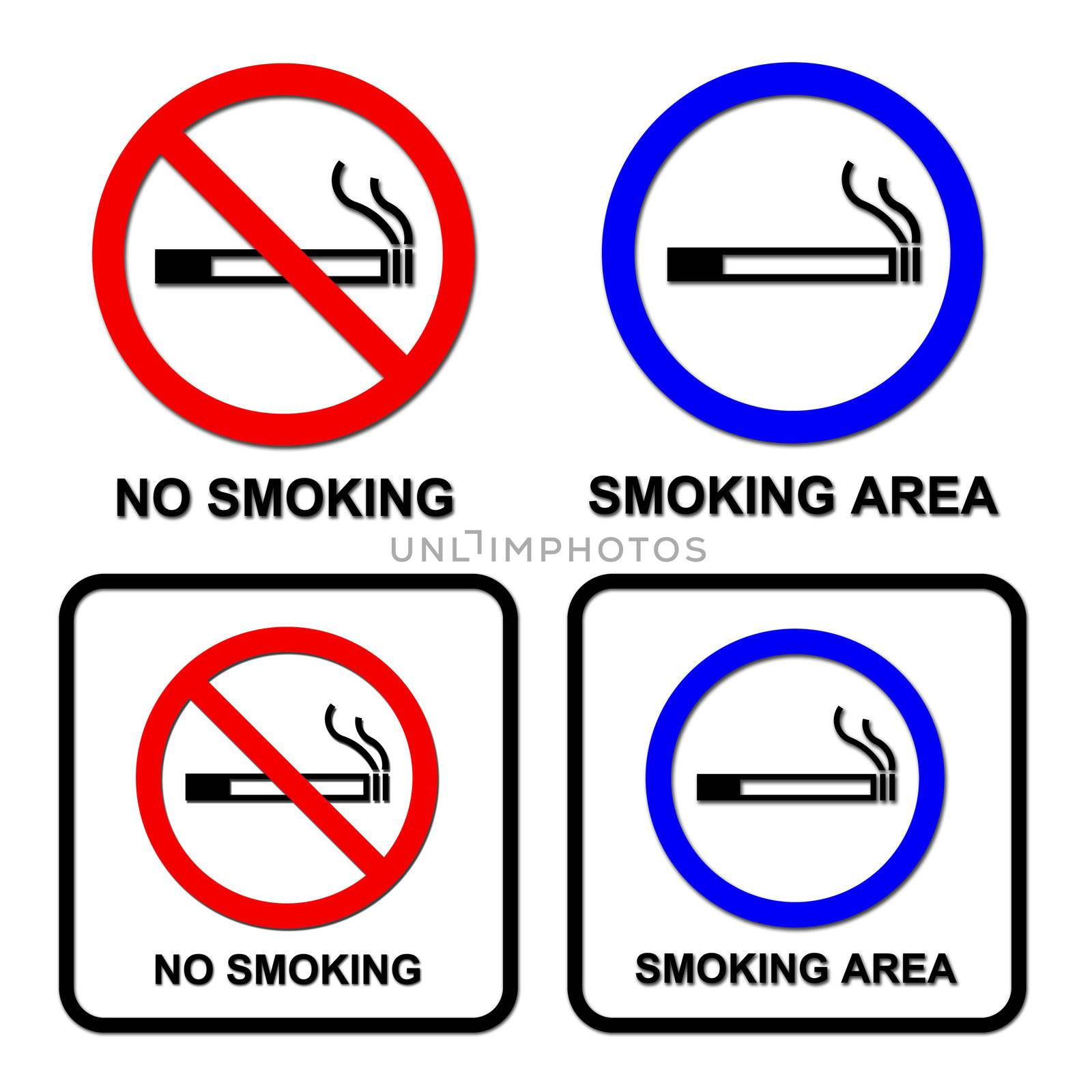smoking area and no smoking sings by geargodz