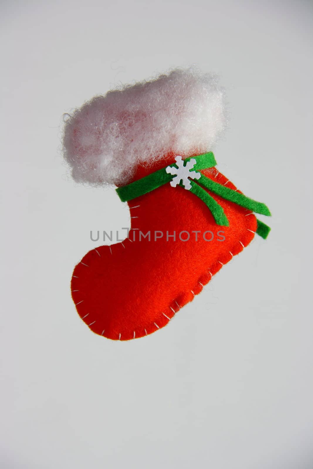 red shoe in christmas on white background 