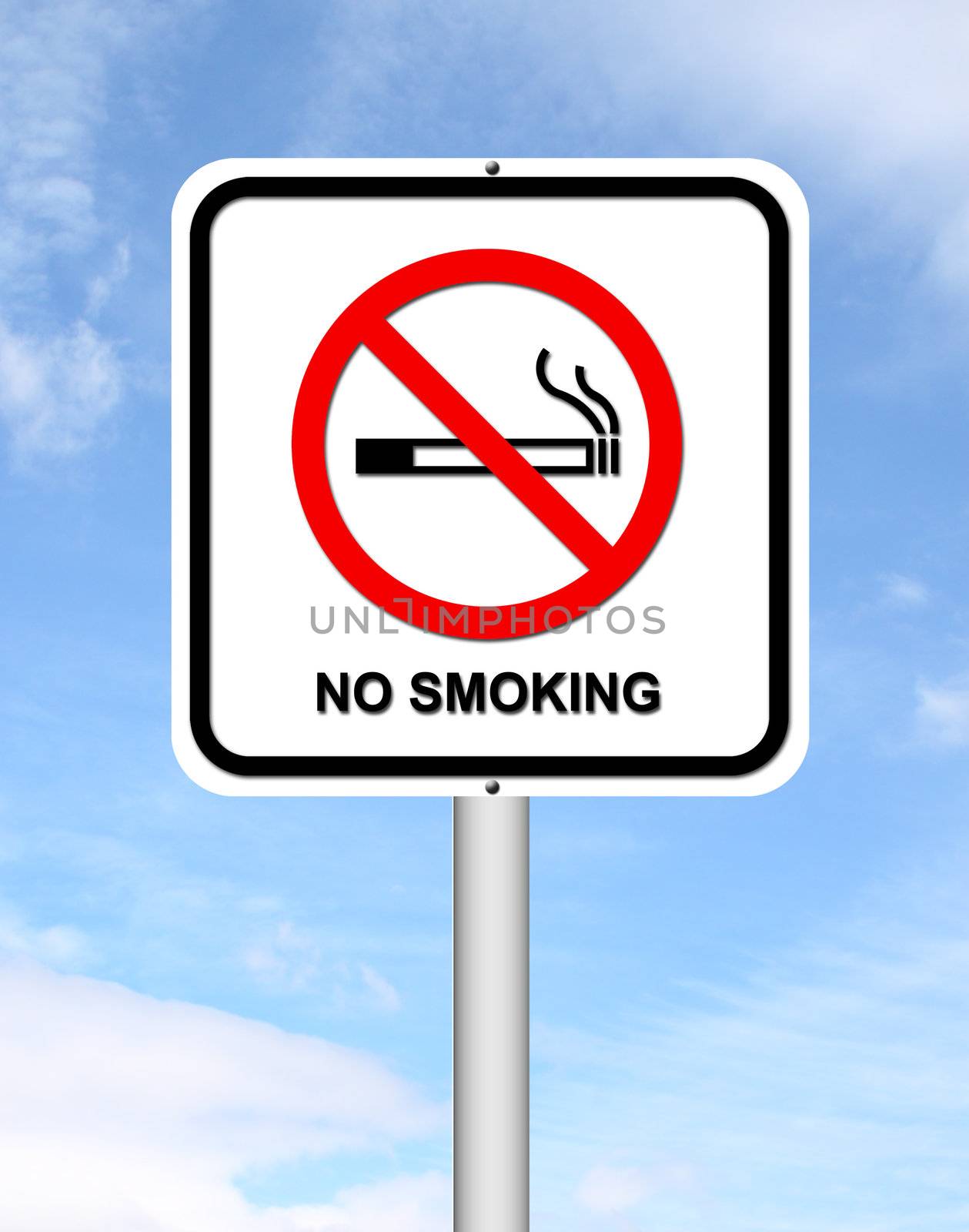 no smoking sign with blue sky background