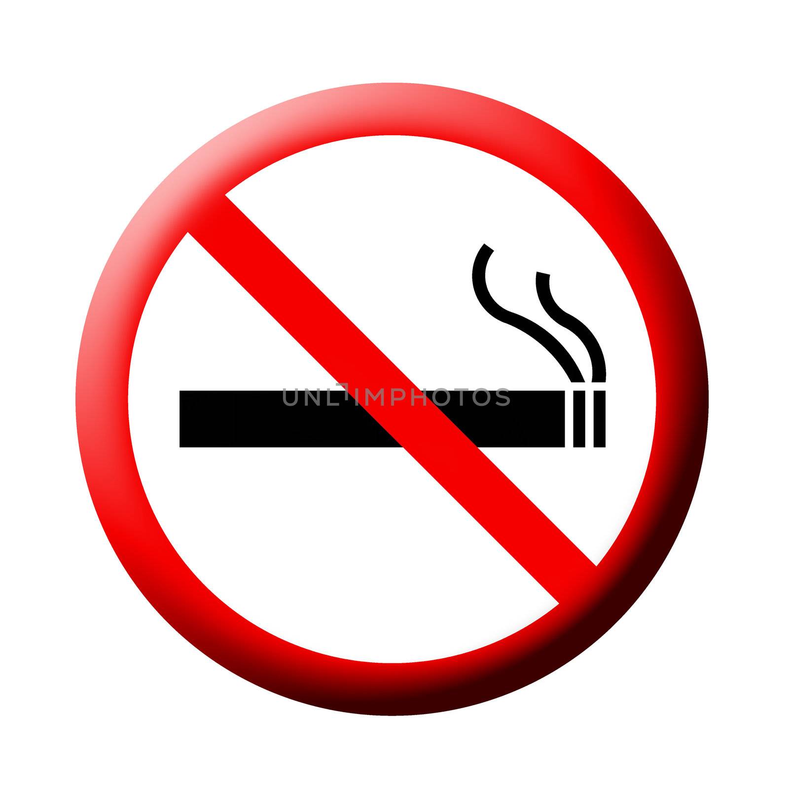 3D no smoking sign on white by geargodz