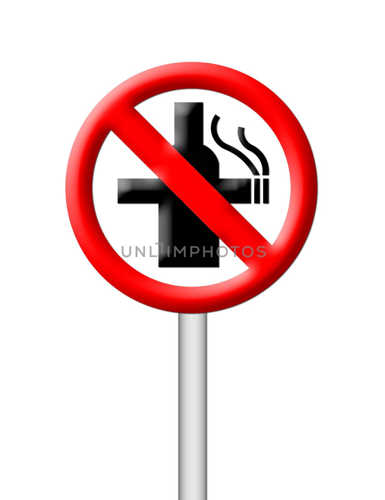 no smoking and no alcohol sign on white  by geargodz