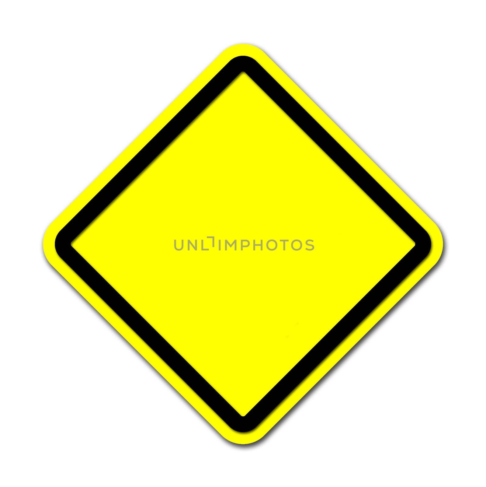 Yellow blank sign on white  by geargodz