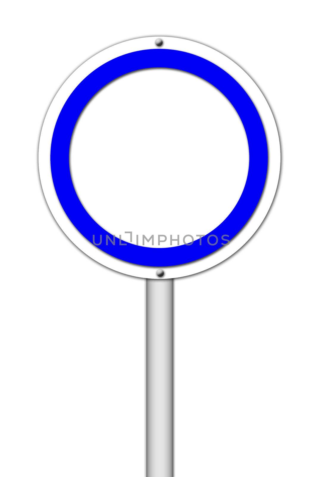 blank circle sign on white background