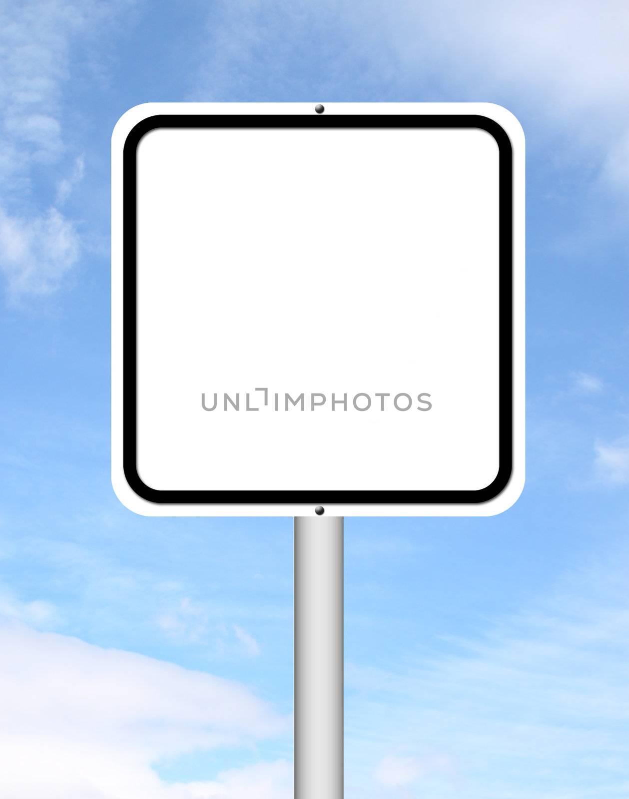 blank sign with blue sky background