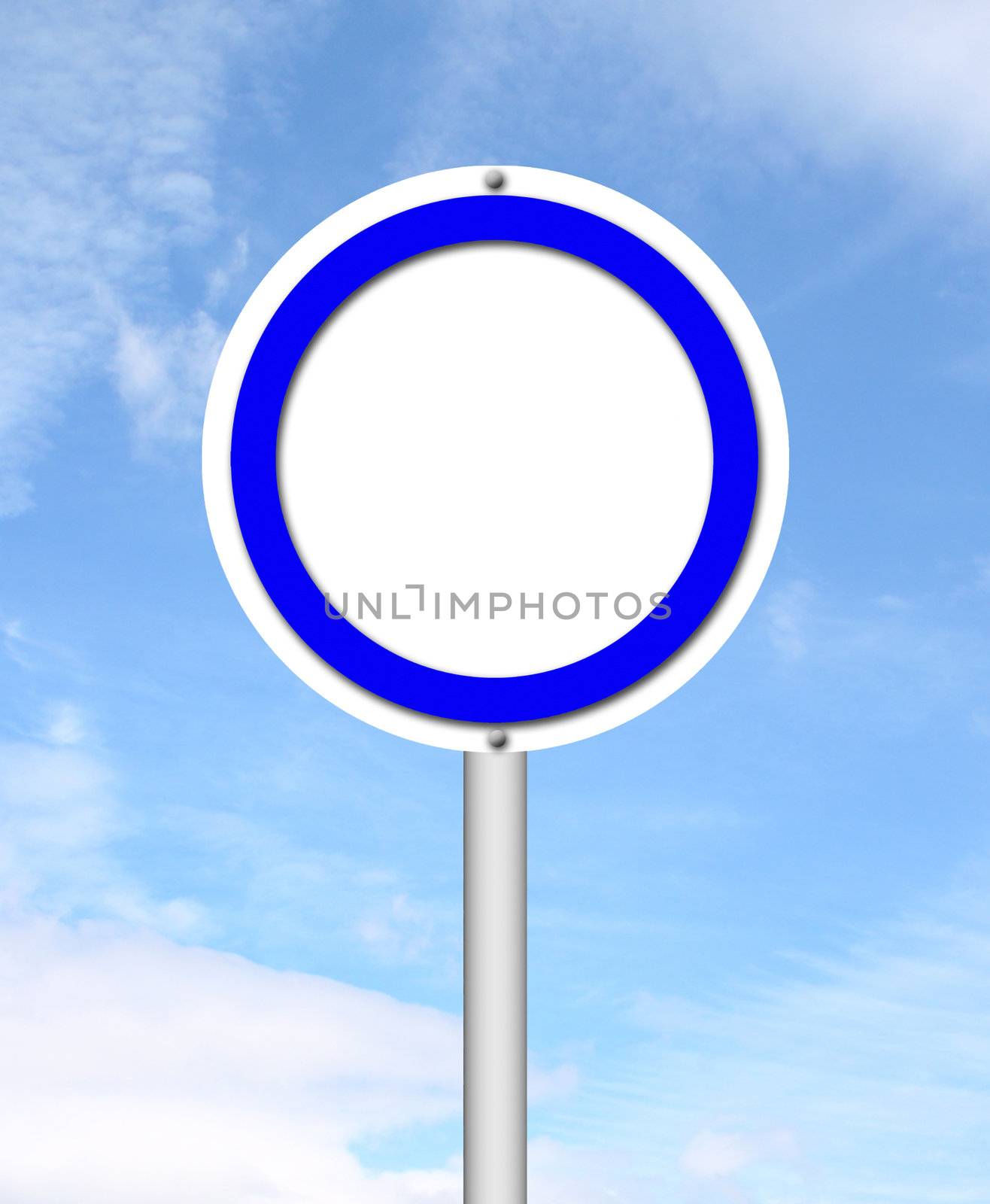 blank circle sign with blue sky by geargodz