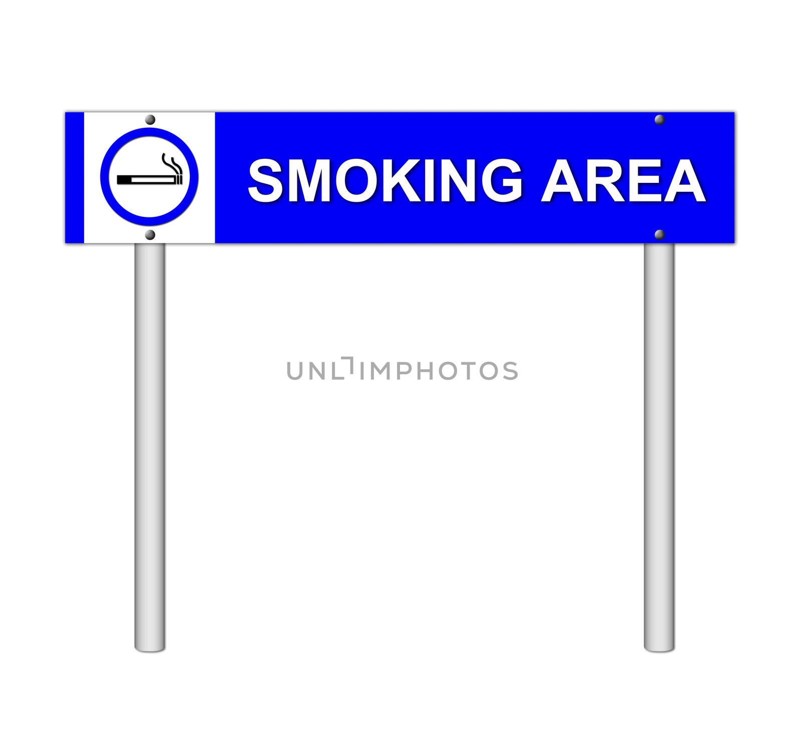 smoking area sign on white by geargodz