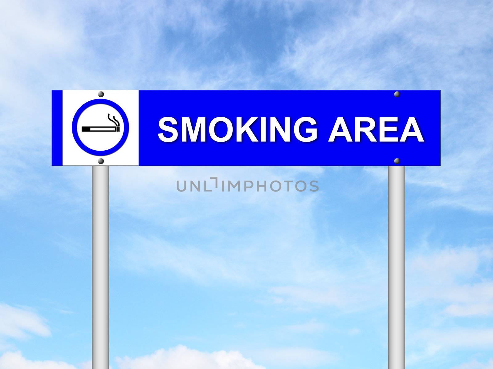 smoking area sign with blue sky by geargodz