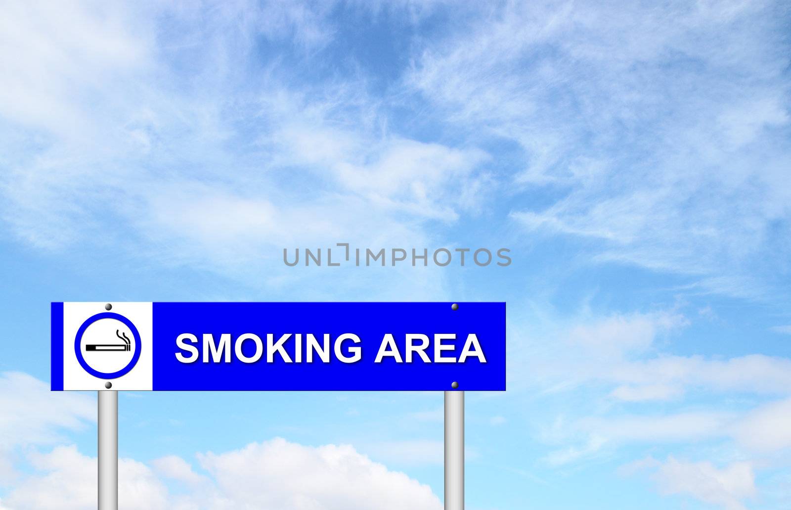 smoking area sign with blue sky by geargodz