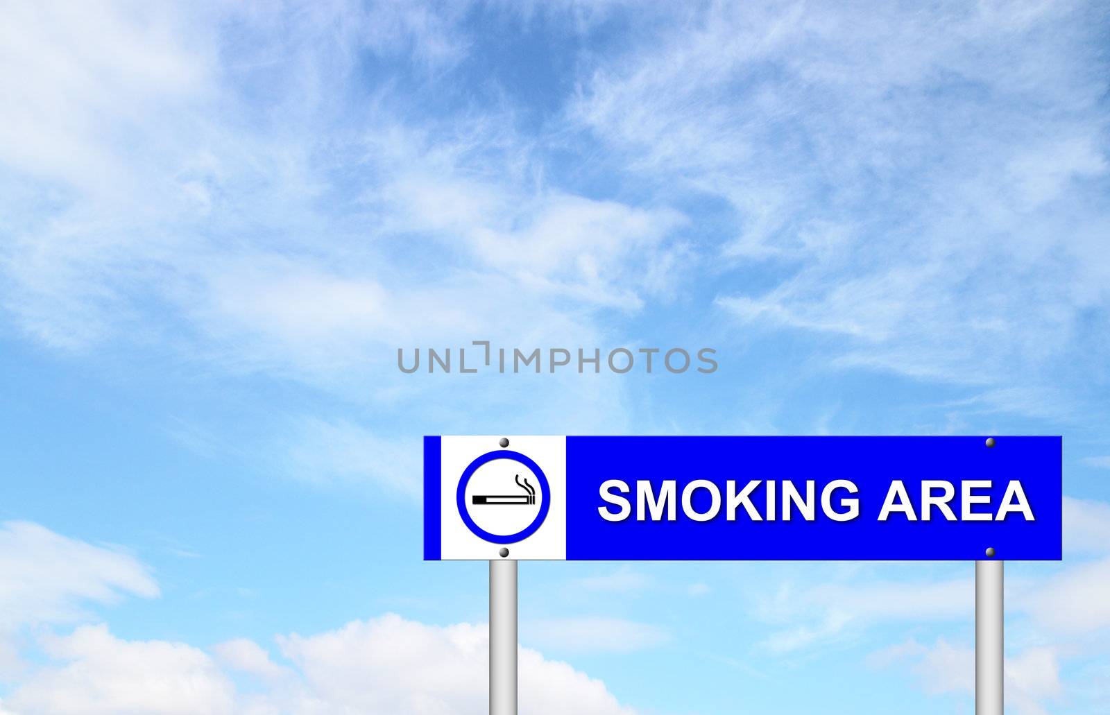 smoking area sign with blue sky by geargodz