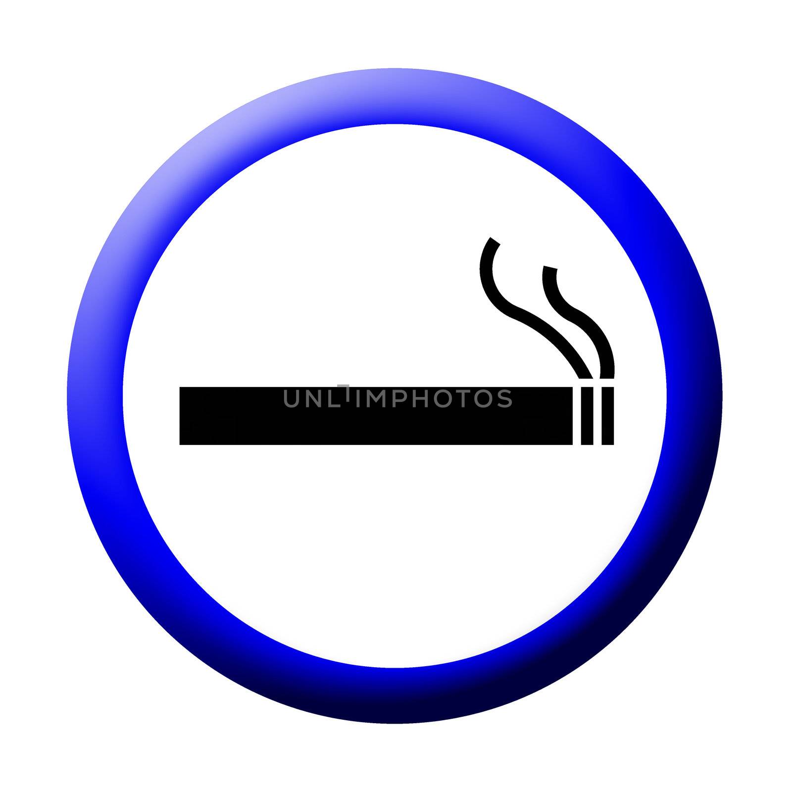 3d smoking area sign on white by geargodz