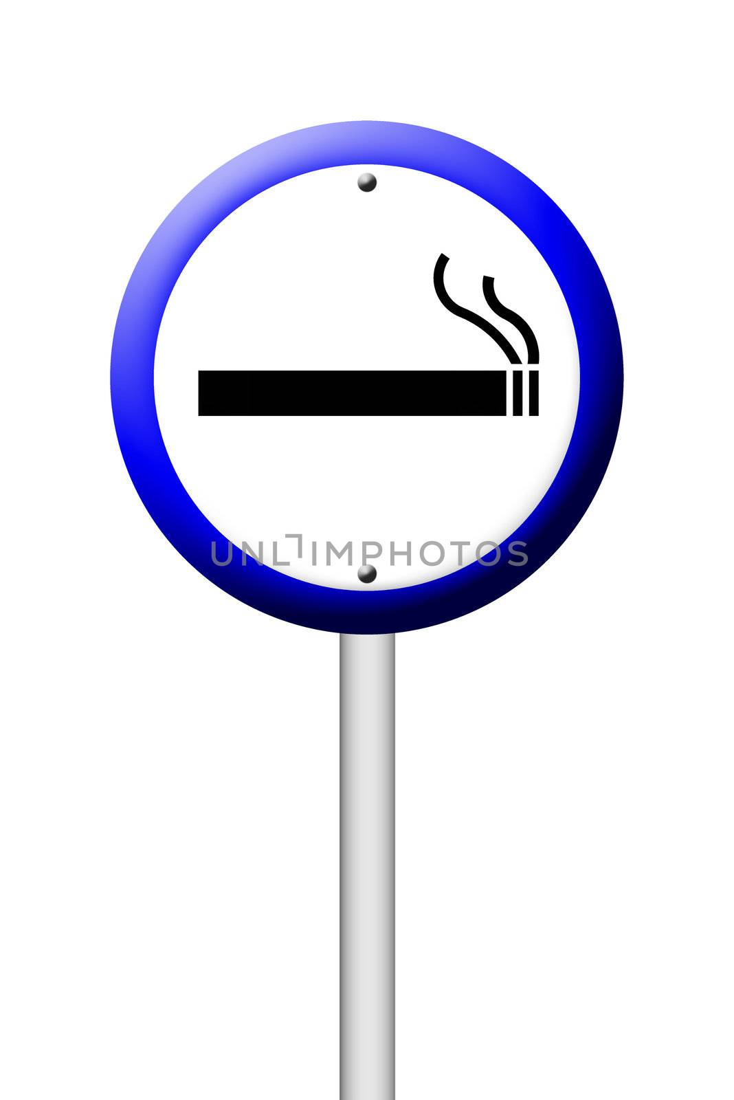 3d smoking area sign on white by geargodz