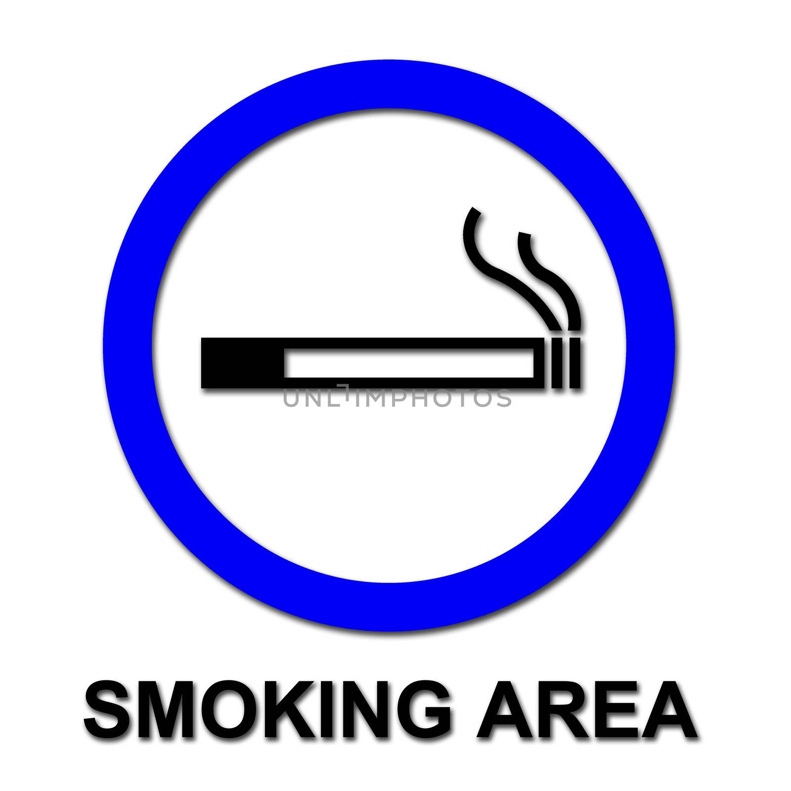 smoking area sign on white by geargodz