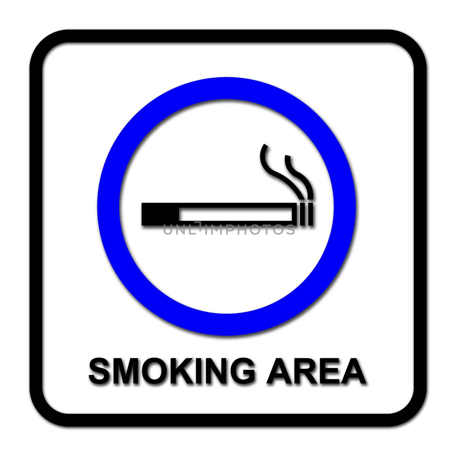 smoking area sign on white by geargodz