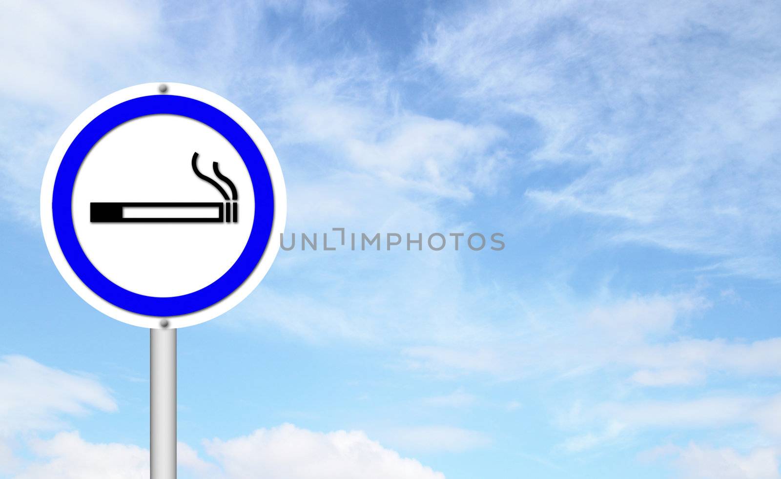 smoking area sign with blue sky by geargodz