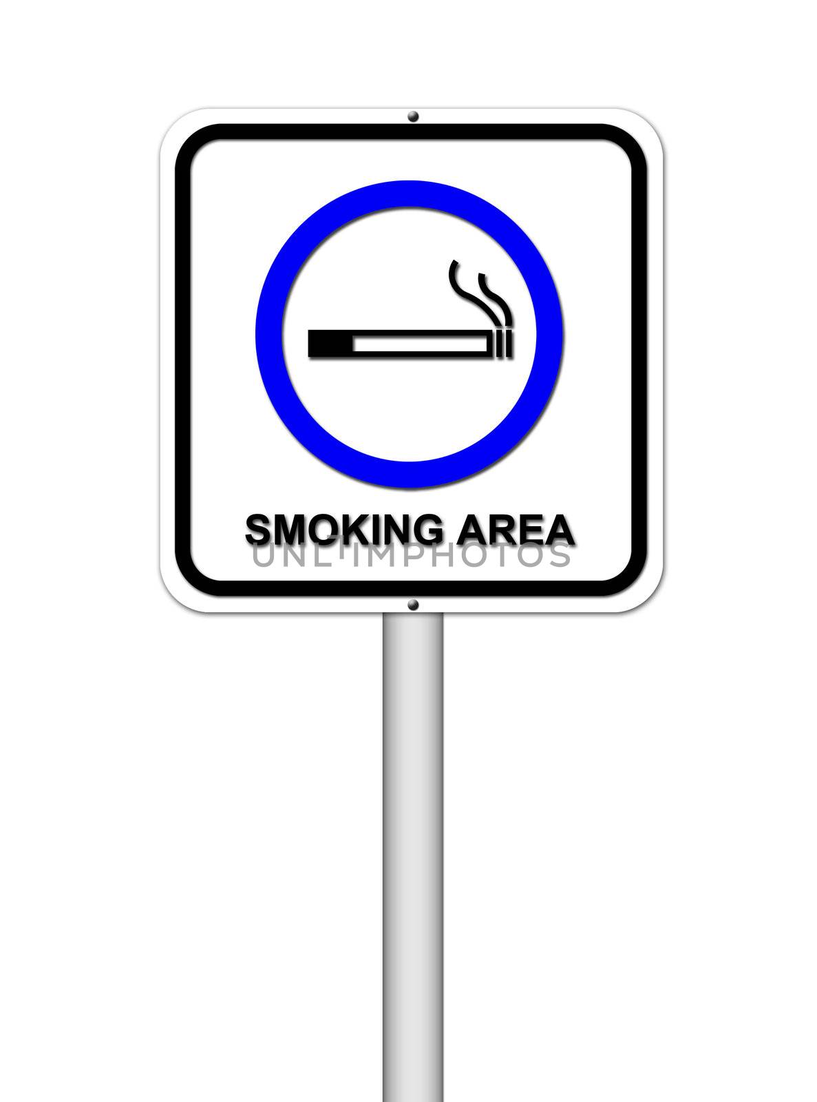 smoking area sign on white background by geargodz